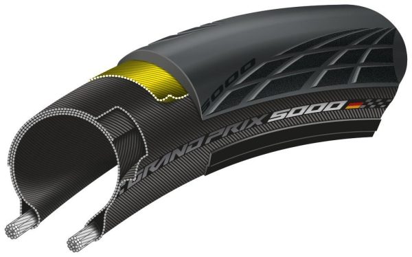 Continental btb GP 5000 700 x 23 zw vouw Zwart