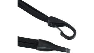 Bibia snelbinder Hanke Plat, 57cm lang, met veiligheidshaken, 4-voudig, zwart