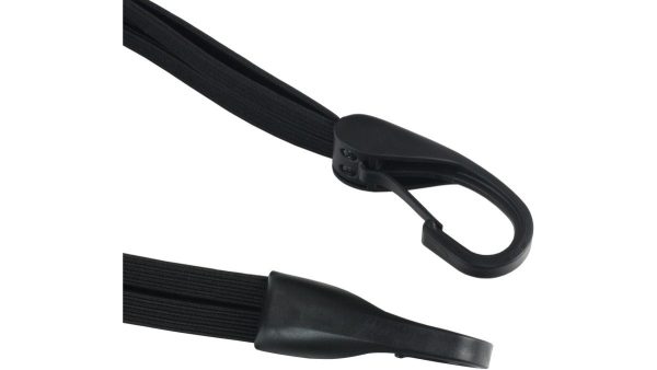Bibia snelbinder Hanke Plat, 57cm lang, met veiligheidshaken, 4-voudig, zwart