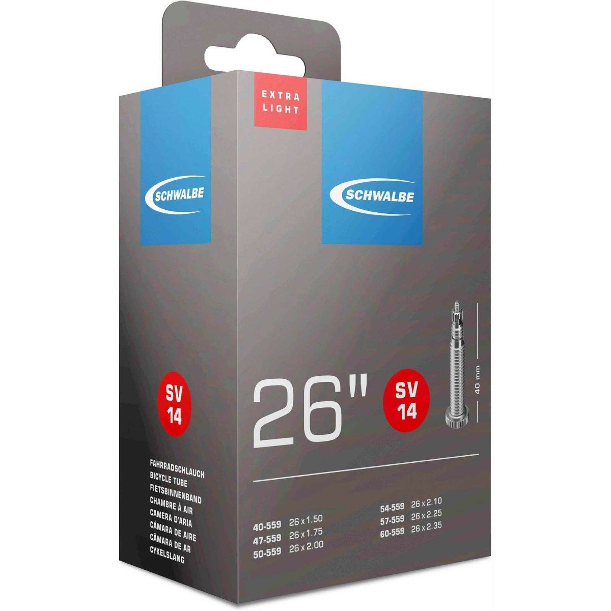 Schwalbe bnb SV14 Extra Light 26 x 1.50 - 2.35 fv Zwart - Afbeelding 3