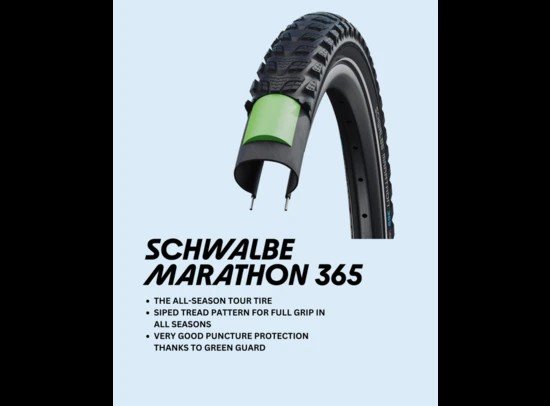 Schwalbe btb Marathon 365 Perf G-Guard zw r Zwart - Afbeelding 3
