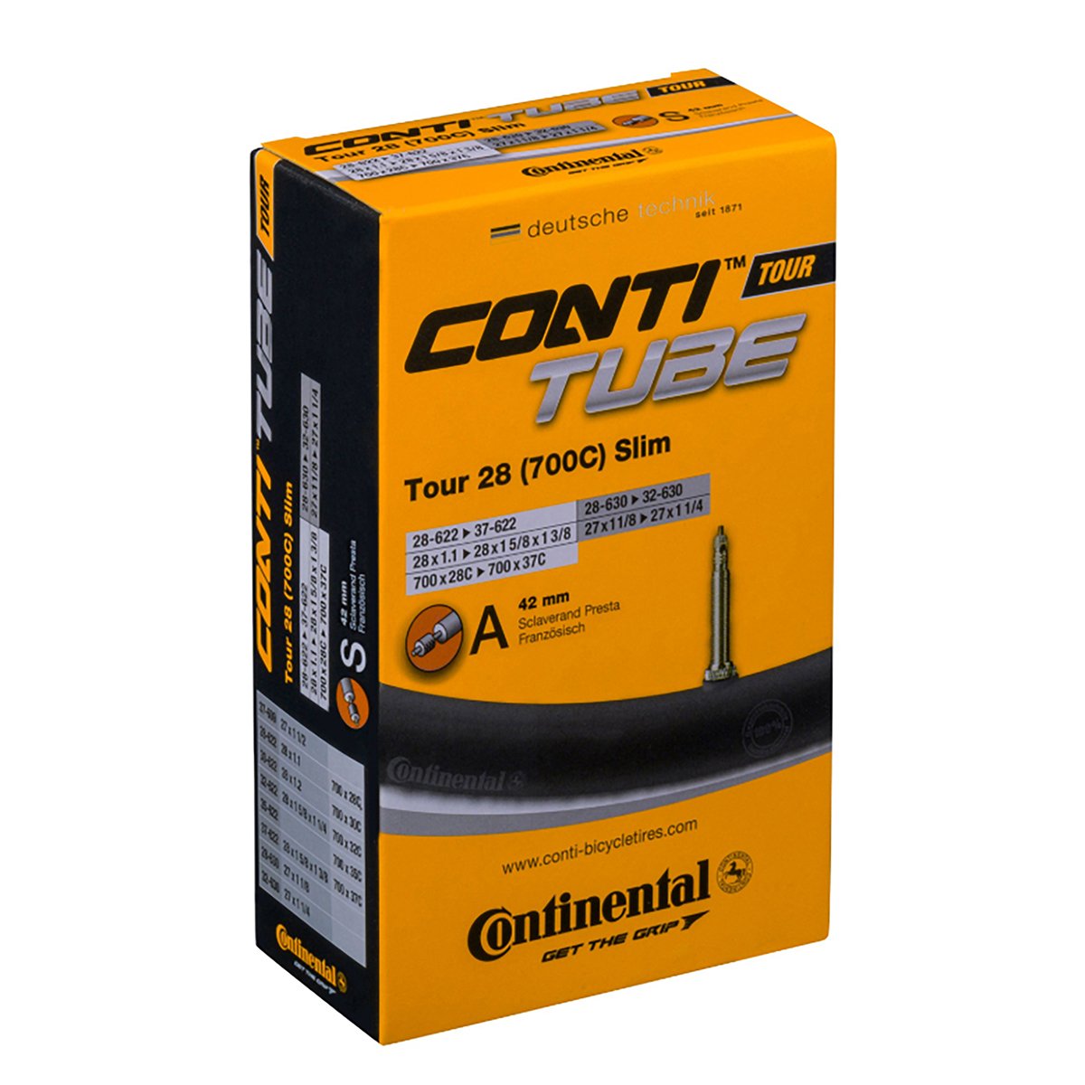 Continental bnb Tour 28 Slim 28 x 1 3/8 X 1 5/8 fv Zwart