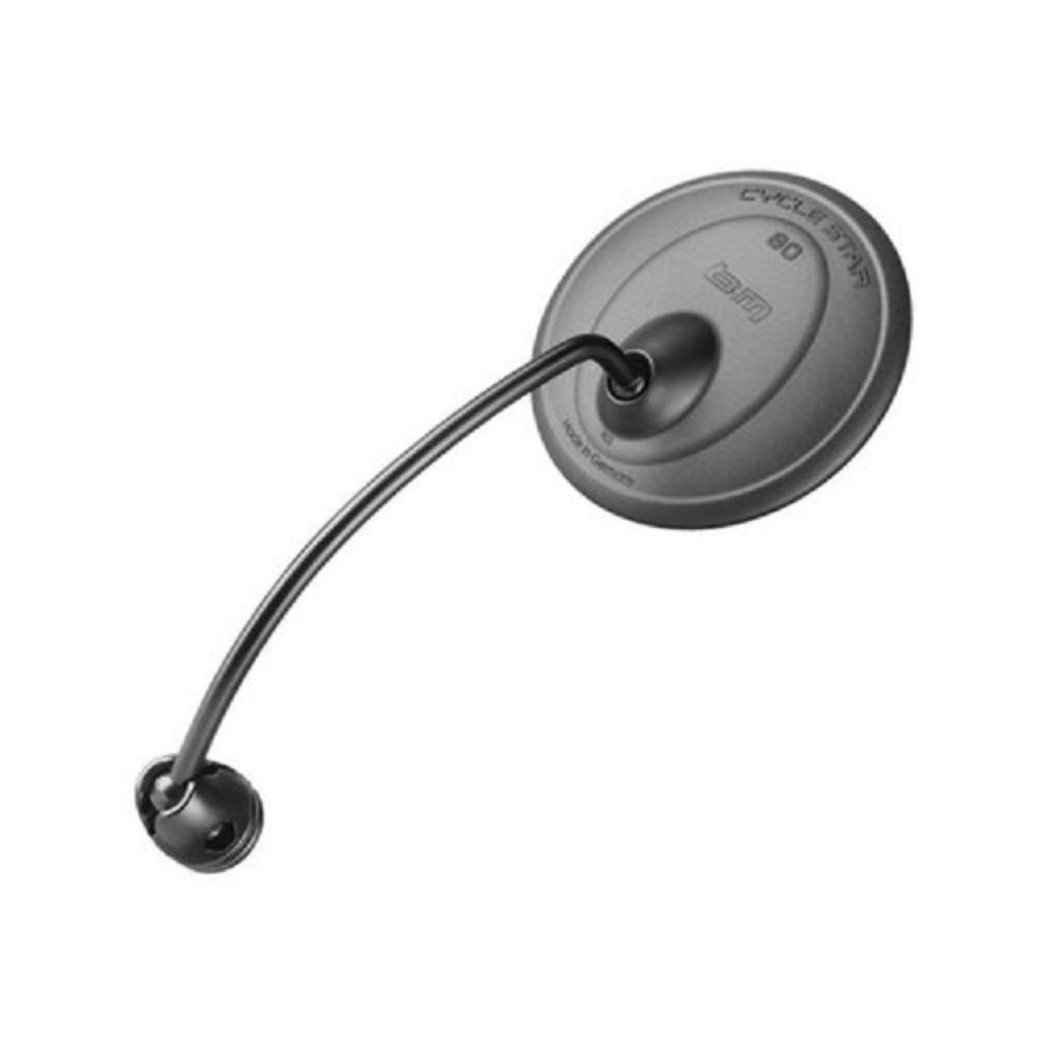 Busch Spiegel Bumm Groot 80mm rond bev. in/op stuur gebogen 903 Zwart - Afbeelding 2